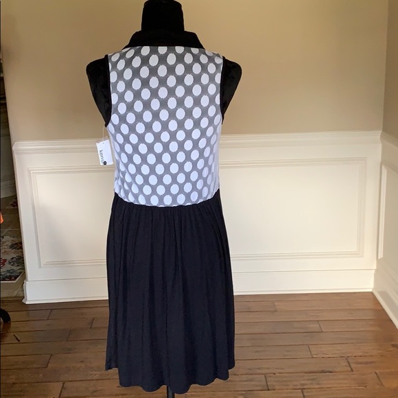 Kenzie Black & White Patterned Collar Dress NWT - Picture 6 of 8